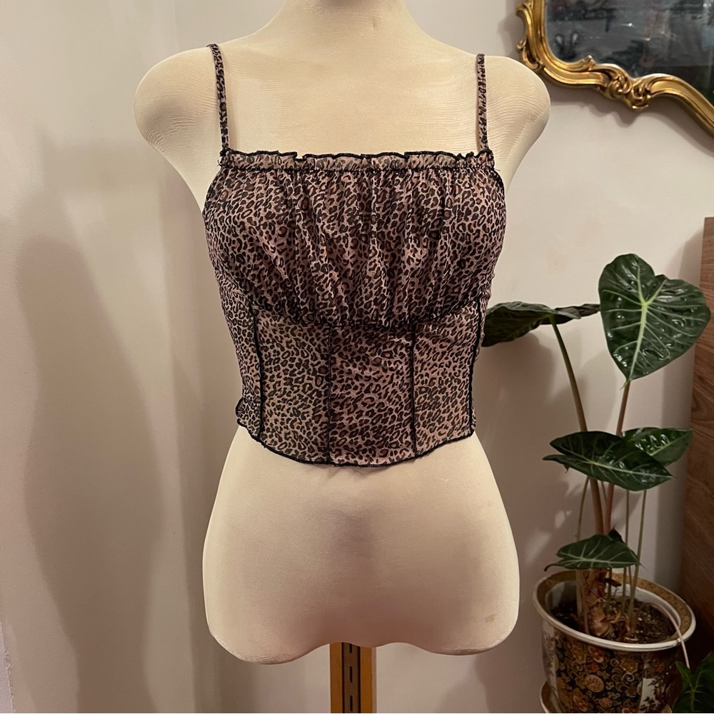 free add-on - sheer leopard crop tank cami